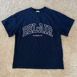 H&M Oversized Tee Tshirt Bel-Air Navy Blue Large NWOT